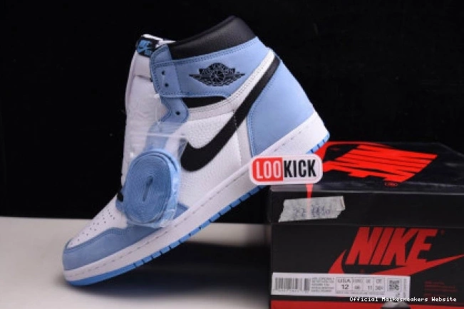 Official Maikesneakers WHITE RETRO HIGH BLACK AIR BLUE 1 UNIVERSITY 555088-134 JORDAN 0805